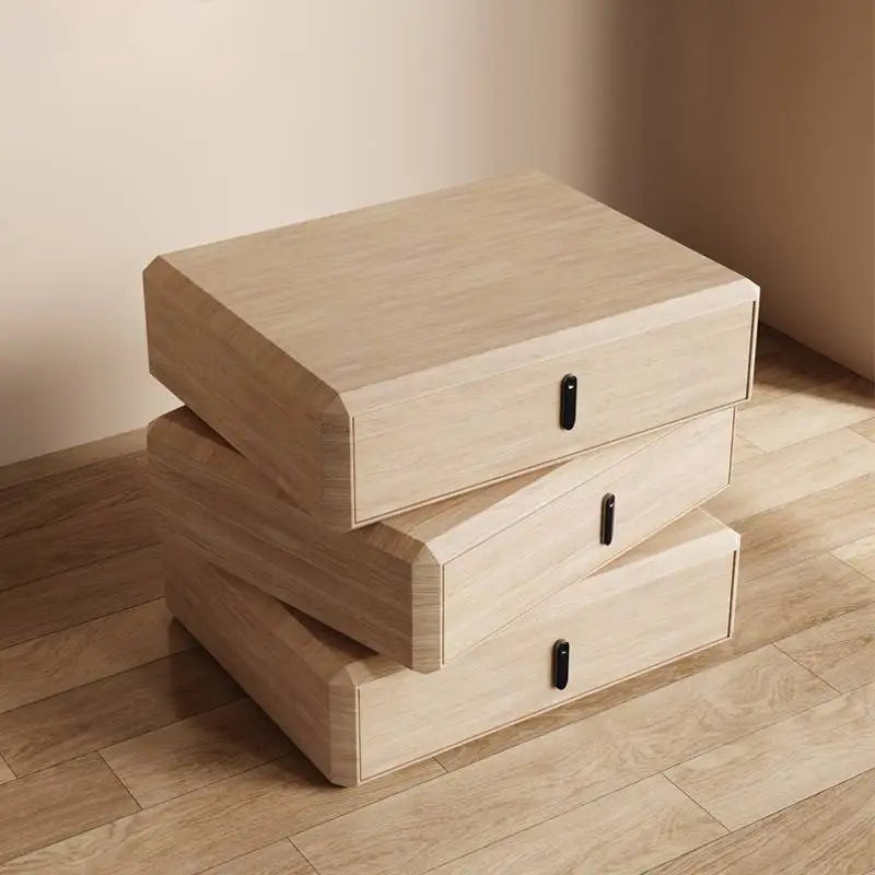 Rotating Solid Ｗood Ｎightstand Modern White Drawer Nordic Hotel Bedside Table Small Storage Mesitas De Noche Home Furniture