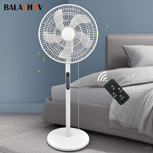 16-inch Household Powerful Vertical Stand Floor Fan with Remote Control, Oscillation, Timer – 220V Electric Home Appliance