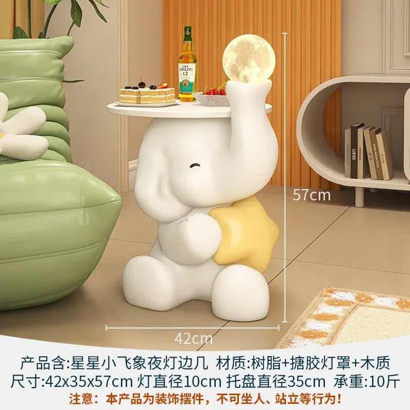 Creative Elephant Statue Side Table, living room Small Coffee Table, Bedroom Bedside Table, Cute Home Decor Furniture, Modern