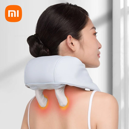 Xiaomi Miaojie R3 Kneading Shiatsu Massage Shawl Neck Chiropractic Massager for Home Shoulder Pain Relief Heating Pillow Massage