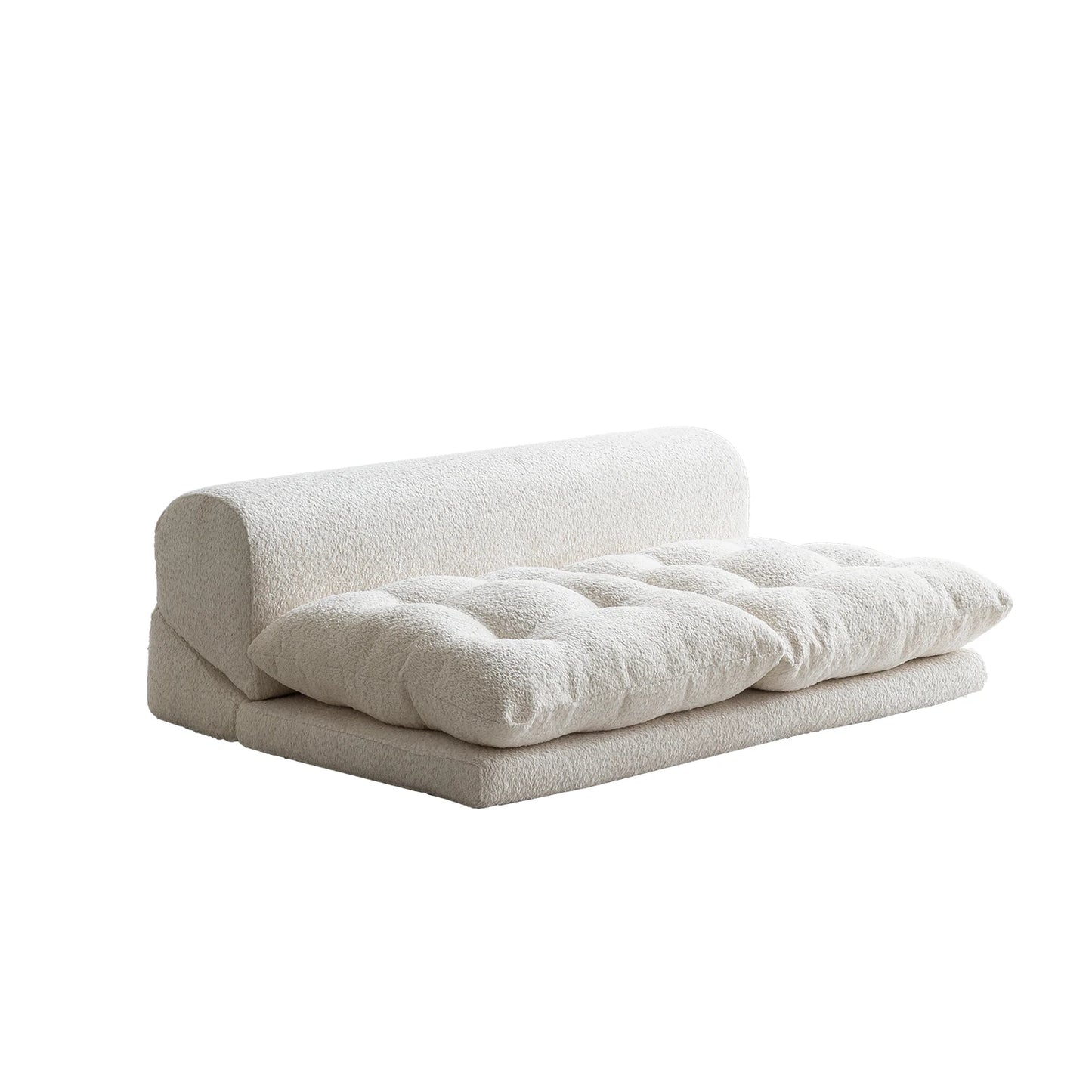 Minimalist White Fabric Living Room Sofa, Super Soft and Comfortable Tatami Module Lazy Sofa, Warm Home Furniture Salon FYLS