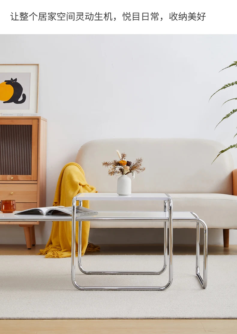 Women Steel Simplicity Coffee Table Modern Design Metal Unique Coffee Table Advanced Living Room Mesa Centro Patio Furniture