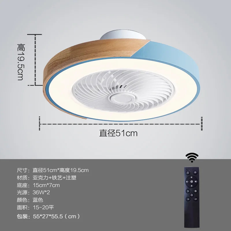 Wooden Ceiling fan with light and remote control home appliance cooling ceiling fan Bedroom Living Room smart ceiling fan light