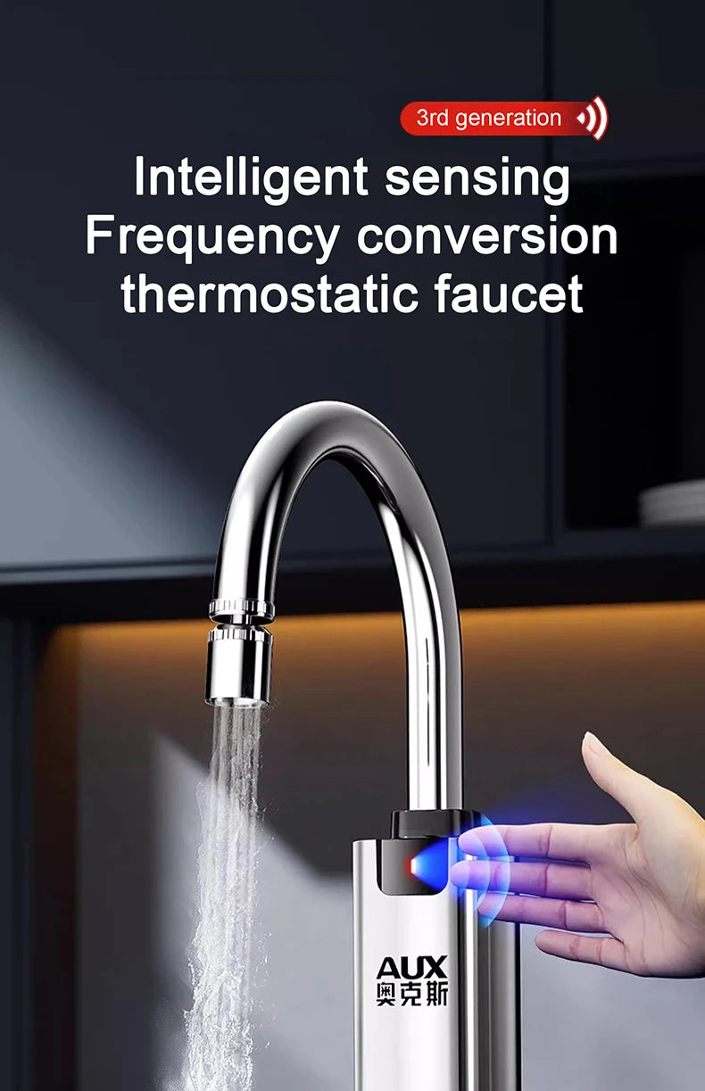 Instantaneous Electric Heating Faucet Household Kitchen Fast Heating Frequency Constant Temperature Stainless Steel Faucet