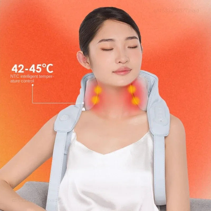 Xiaomi Miaojie R3 Kneading Shiatsu Massage Shawl Neck Chiropractic Massager for Home Shoulder Pain Relief Heating Pillow Massage