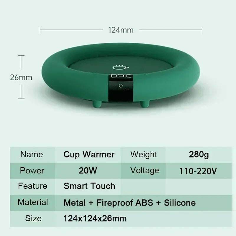 Smart Coffee Mug Warmer for Tea Milk Home Office Desk Use Electric Heating Plate Coaster Cup Warmer with 3 Temperature Settings
