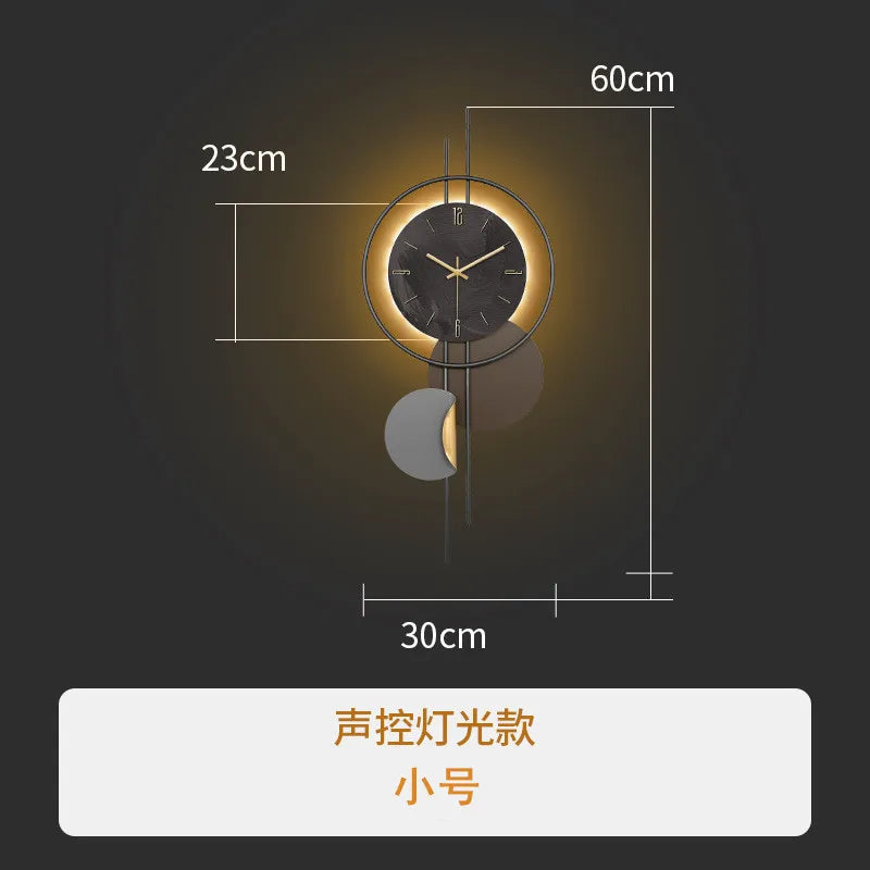 Wooden Grille Decorative Wall Clock, TV Background, New, 2024