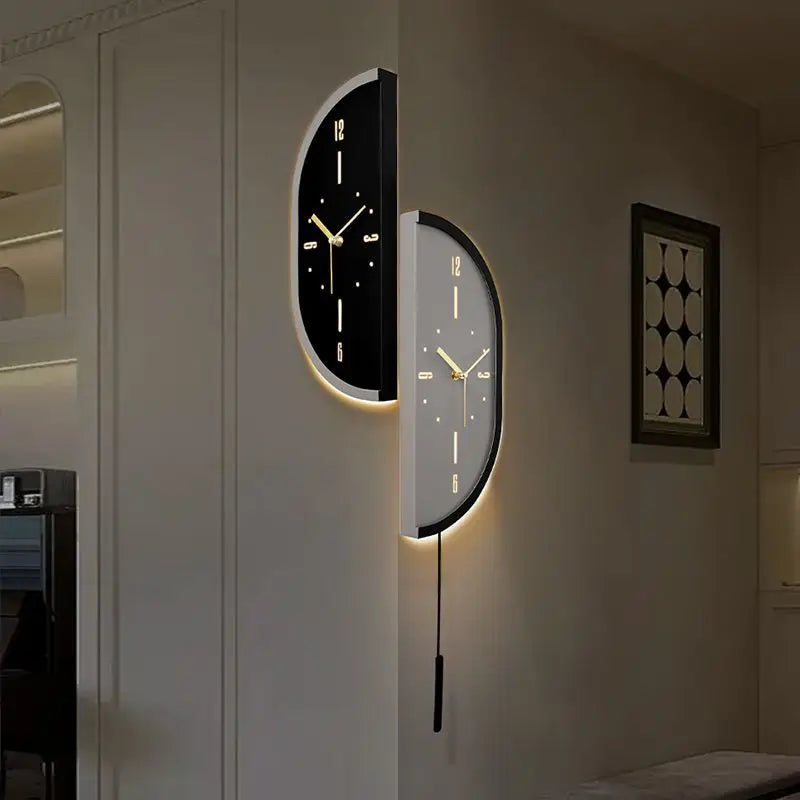 Corner Wall Clock Living Room Clock Wall Mounted Silent Display Wall Clock Modern Design Home Decor