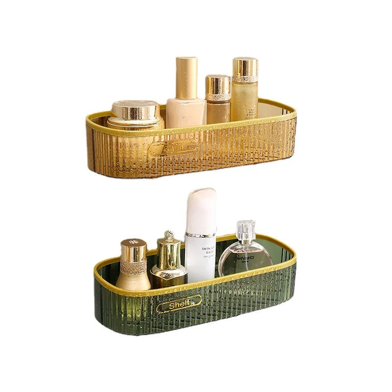 Multi-Purpose Wall Mounted Bathroom Storage Rack No Punching Storage Rack Space-Saving Organizer Kitchen Bathroom Supplies