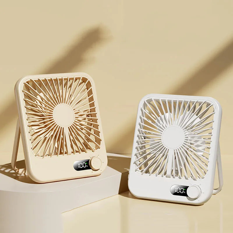 Small Desktop Electric Fan Rechargeable Home Student Dormitory Bedside Class Silent Ultra-thin Desktop Fan Super Silent
