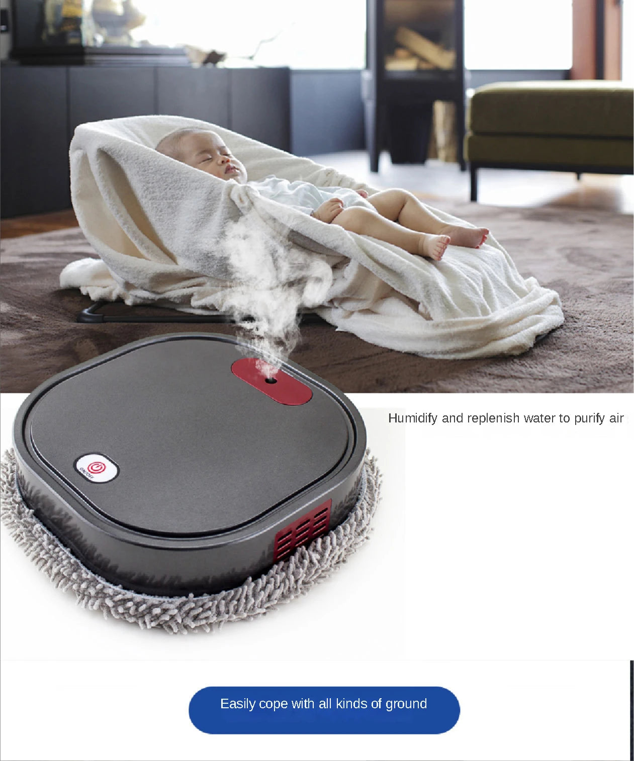 NEW Rechargeable Smart Sweeping and Mop Robot Vacuum Cleaner Dry and Wet mopping robot Home Appliance with Humidifying Spray