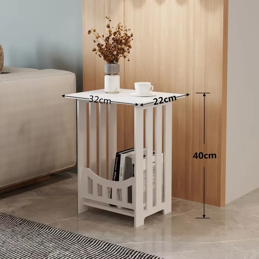 Small Bedside Table Sofa Side Table Living Room Cabinet Side End Coffee Tea Table Nightstand Storage Shelf for Bedroom Bedside