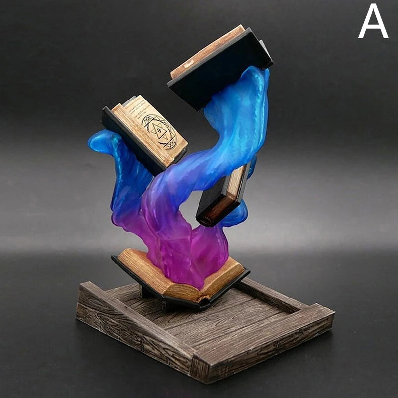 Tomes Of Magics Dice Tower Magics Dice Tray Big Book Ornaments Large Garden Gnome Sculpture Statue Decoration For Game D&D RPG