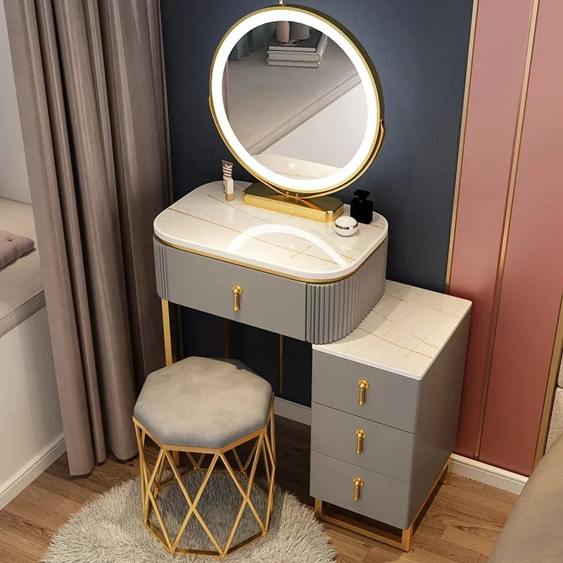 Simple Elegant Vanity Table Luxury Vintage Modern Storage Vanity Table Nordic Classic Table Coiffeuse Maquillage Furniture