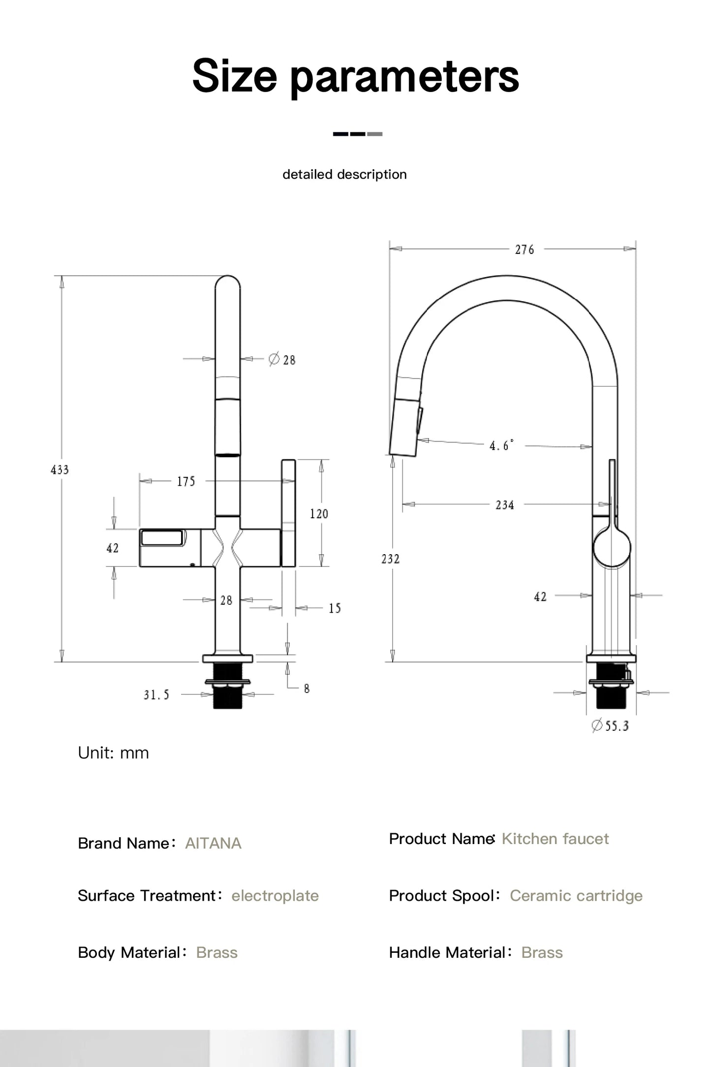 Luxury brass gun gray kitchen faucet LED digital sensing design single handle hot & cold water pull-out type 2-function sink Tap