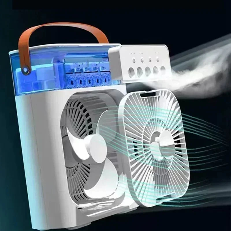 New Portable 3 In 1 Fan AIr Conditioner Household Small Air Cooler LED Night Lights Humidifier Air Adjustment Home Fans