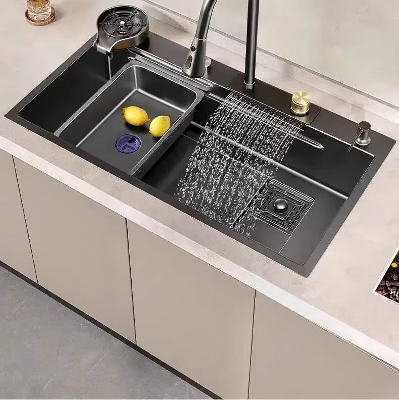 Thickened 304 Sink Stainless Steel Sink Single Vegetable Basin Dishwasher Table Stainless Steel Kitchen Accessories Basin Large