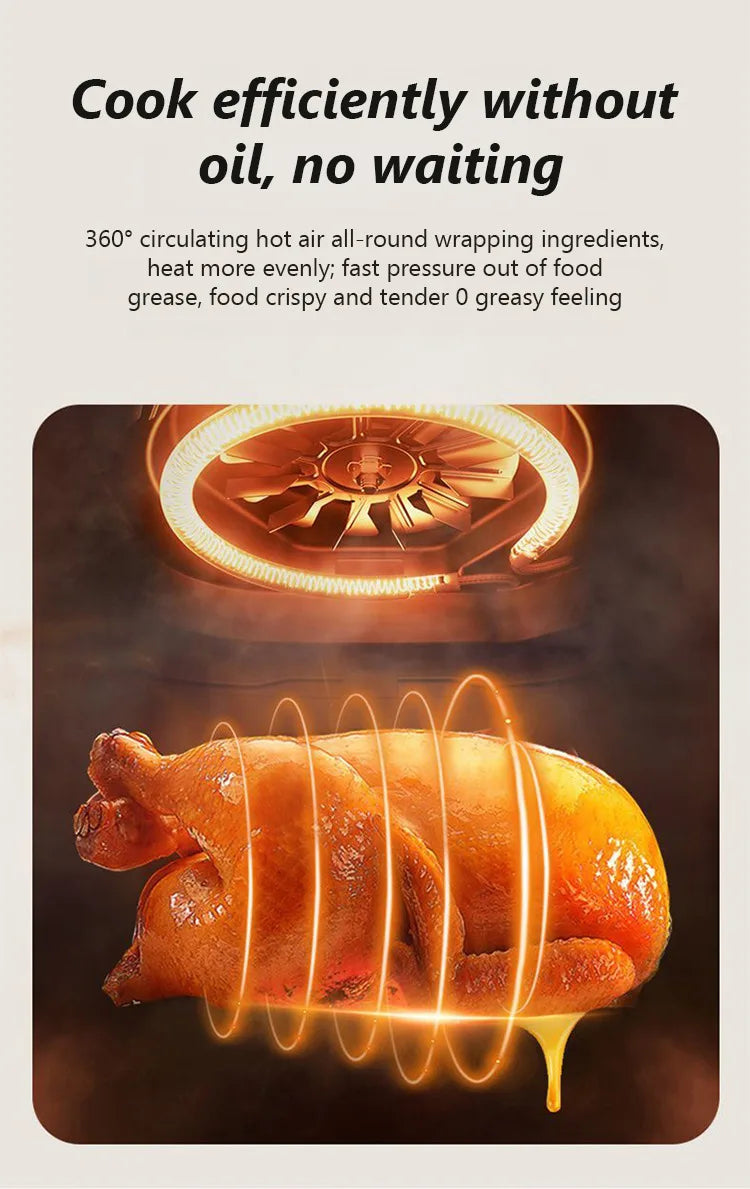 Home Smart Air Fryer Large Capacity Multifunctional Electric Fryer French Fry Machine Cooking Electric Oven Oven