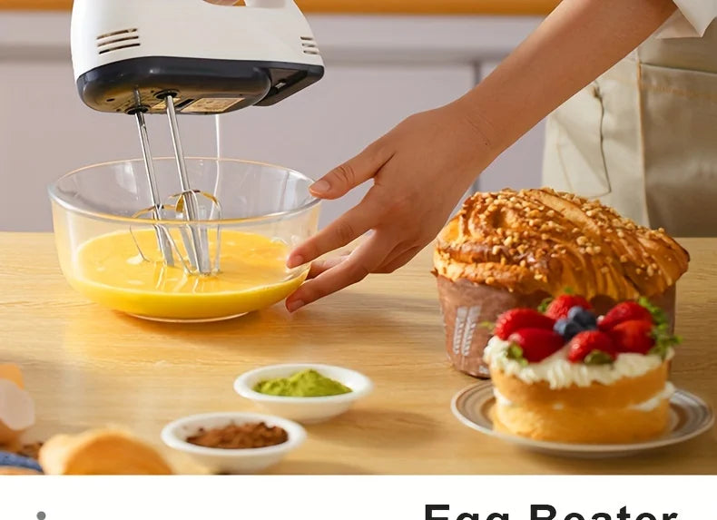 Electric Hand Mixer Kitchen Beater Spiral Whisk Stand Cake Baking Food Blender Egg Beater Cream Dough Hand Electric Mixer