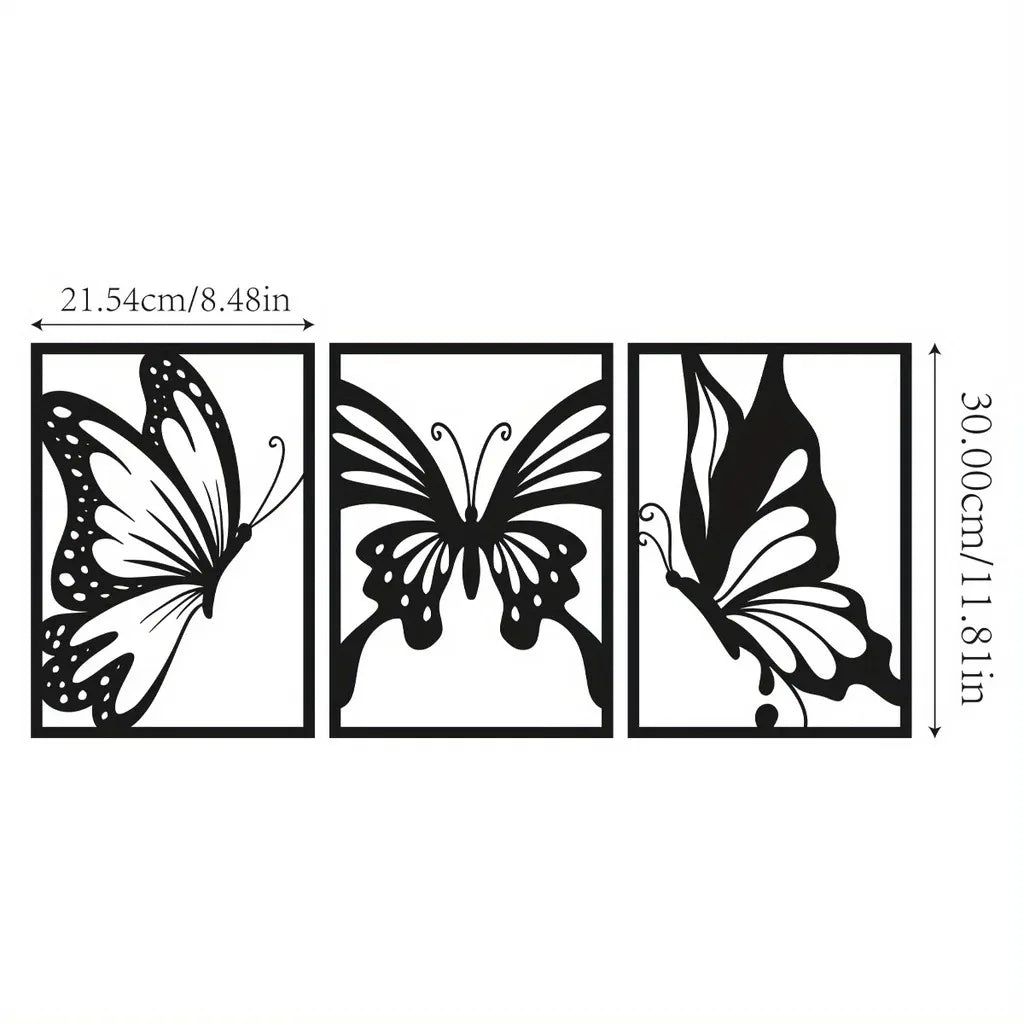 3pcs Black Metal Wall Art Decor Tree Of Life Metal Tree Wall Art Tree Sign Metal Wall Decoration Housewarming Hanging Wall Art