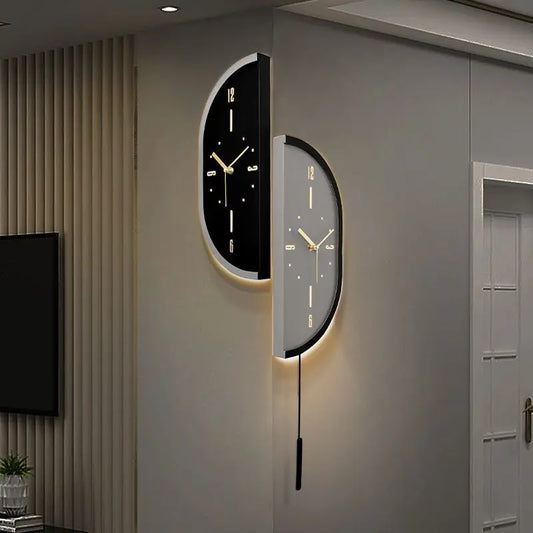 Corner Wall Clock Living Room Clock Wall Mounted Silent Display Wall Clock Modern Design Home Decor