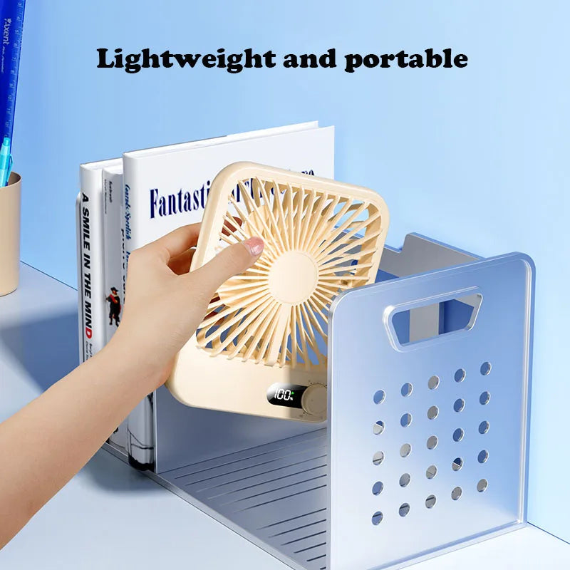 Small Desktop Electric Fan Rechargeable Home Student Dormitory Bedside Class Silent Ultra-thin Desktop Fan Super Silent