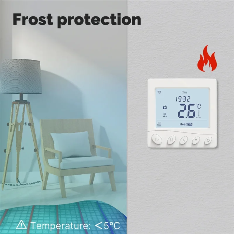 ELECT-Wifi Thermostat Room Temperature Controller Floor Heating Gas App Control Work With Home