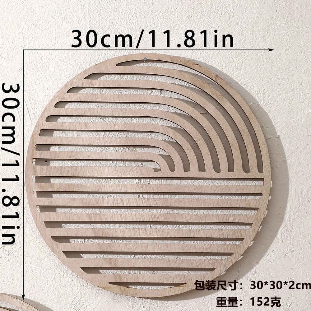 Carved Wood Hollowed-out Solid Wood Decals European Wooden Background Wall Decorative Home Art Pendant Aesthetic Room Decor