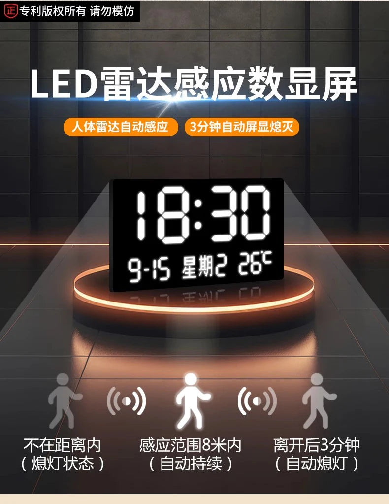 Digital Art Mural Wall Clocks Luxury Mechanism Alarm Korean Kitchen Wooden Wall Watch Reloj De Pared Living Room Decoration