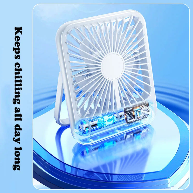 Small Desktop Electric Fan Rechargeable Home Student Dormitory Bedside Class Silent Ultra-thin Desktop Fan Super Silent