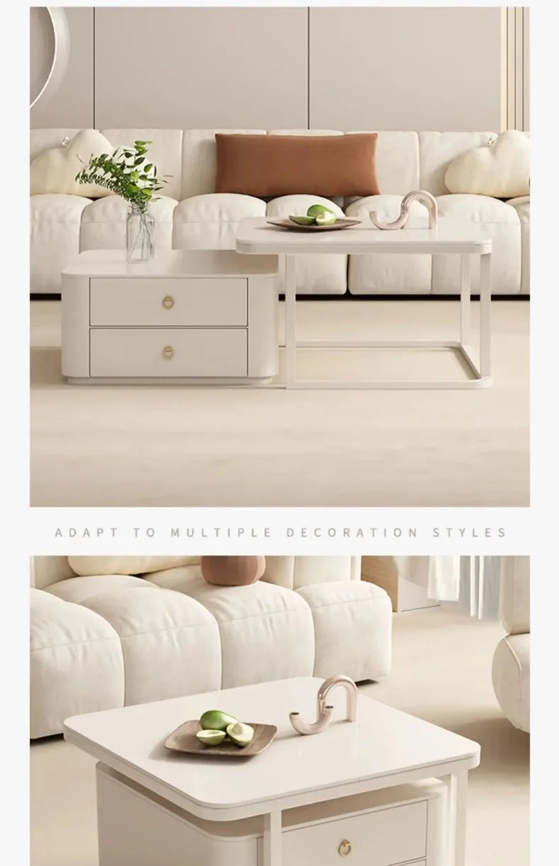 Simple Modern Coffee Table Luxury Storage Bedroom Low Coffee Table White Minimalist Meubles De Salon Living Room Furniture White