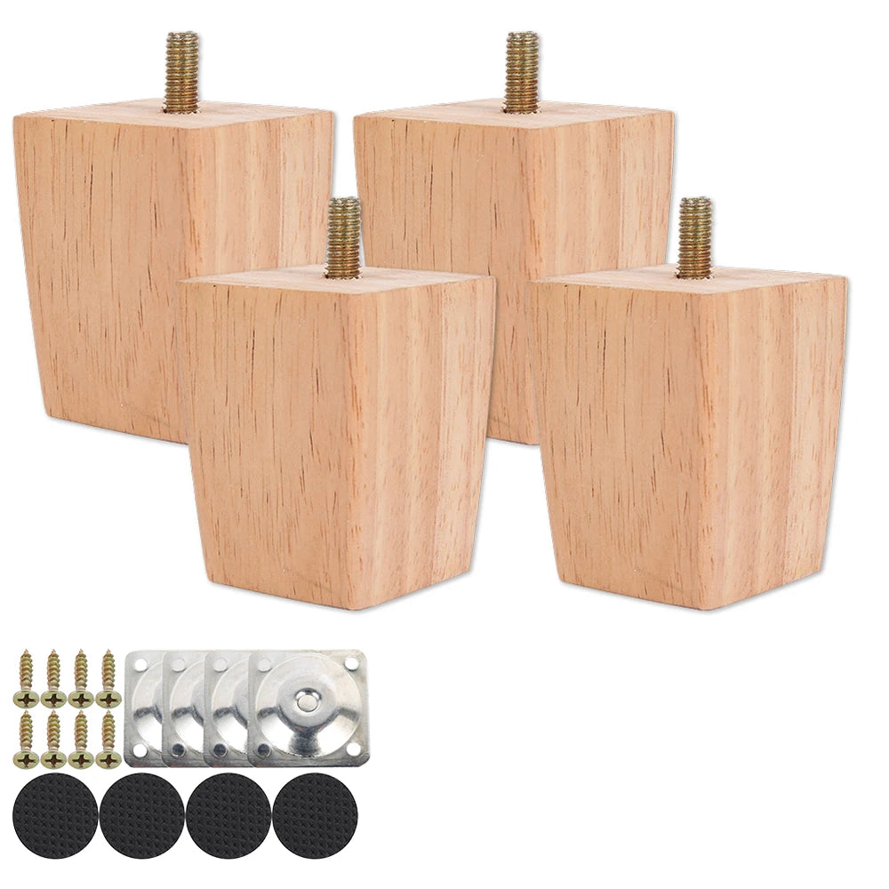 Wooden Sofa Legs Replacement Height Bed Table Cabinet Furniture Replacement Leg 6/15/20cm Solid Feet Home Furniture Accessories