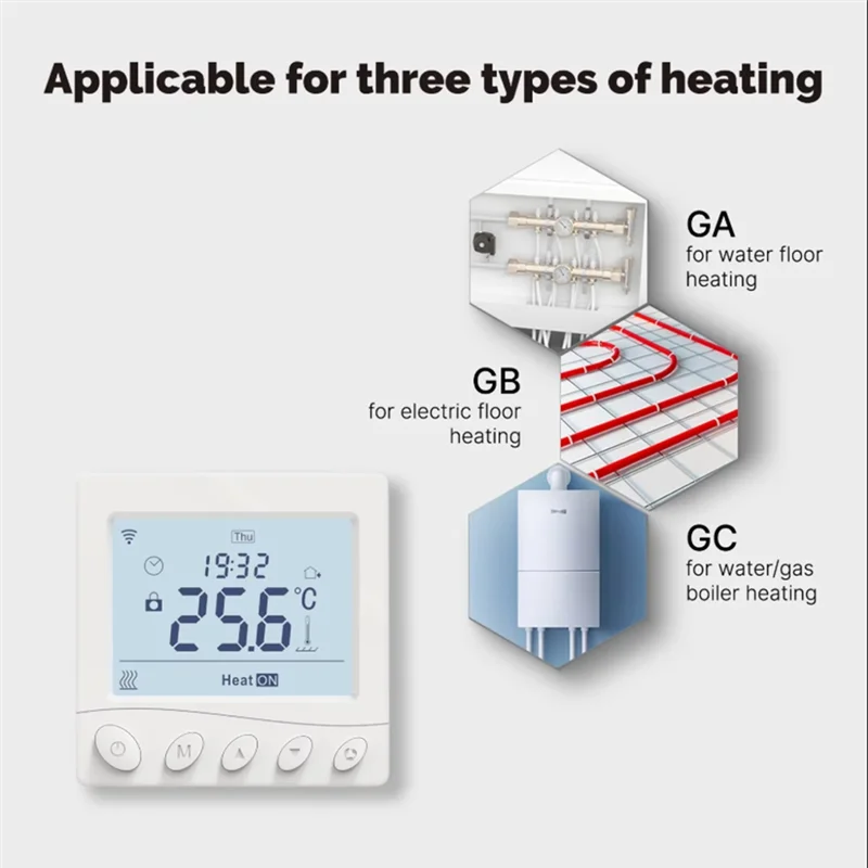 ELECT-Wifi Thermostat Room Temperature Controller Floor Heating Gas App Control Work With Home