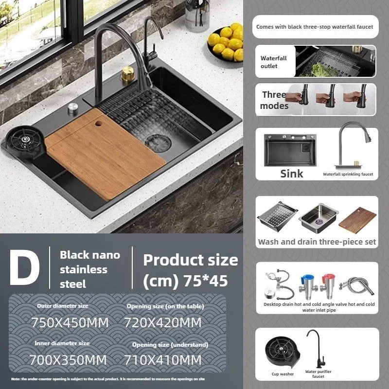 Thickened 304 Sink Stainless Steel Sink Single Vegetable Basin Dishwasher Table Stainless Steel Kitchen Accessories Basin Large